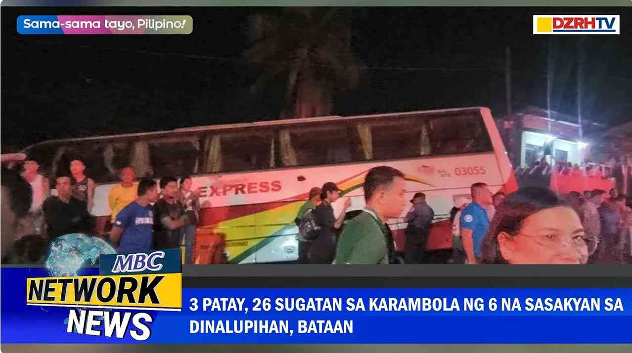 3 dead, 26 hurt in multiple vehicle crash in Bataan