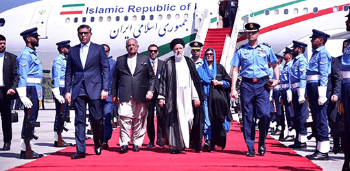 Iranian president lands in Pakistan for three-day visit to mend ties
