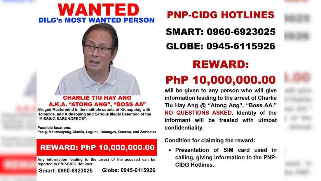 CIDG launches 24/7 hotline to aid in Atong Ang’s arrest