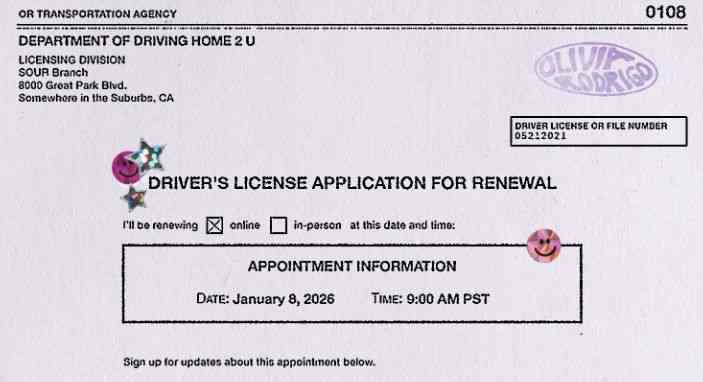 Olivia Rodrigo updates official website to mark ‘Driver’s License’ 5th anniversary