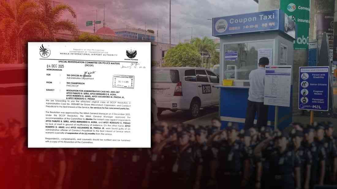 Two NAIA police found guilty in administrative case over taxi extortion