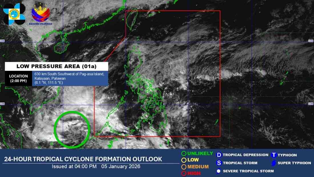 LPA outside PAR unlikely to develop into a tropical depression – PAGASA