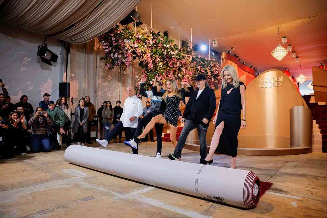 Hollywood film and TV stars arrive at Golden Globes