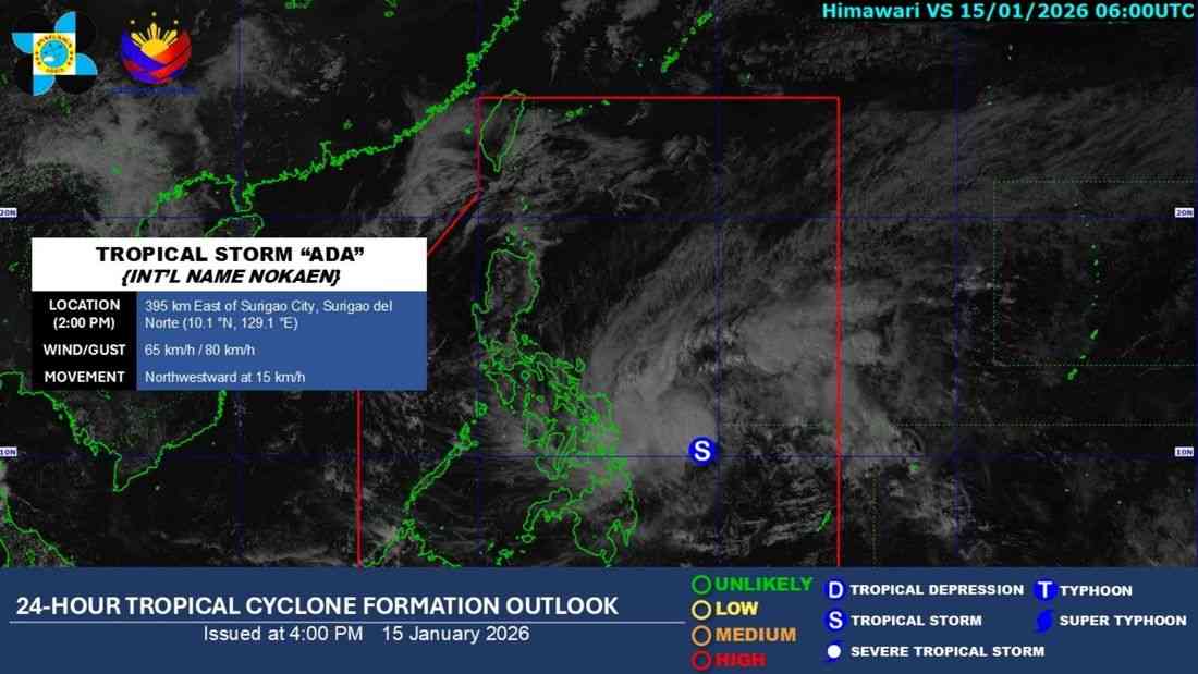 “Ada” intensifies into a Tropical Storm – PAGASA