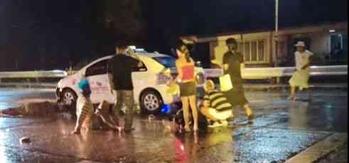 Two bystanders injured after being hit by Taxi while aiding accident victim in Oton, Iloilo