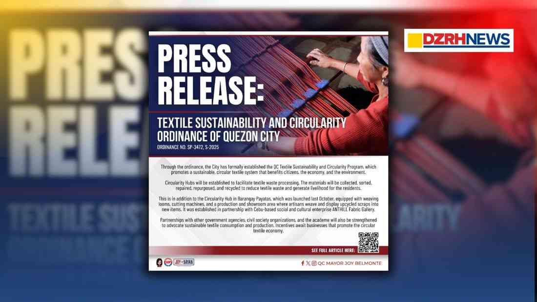 Quezon City passes textile circularity ordinance, expands sustainability and livelihood efforts