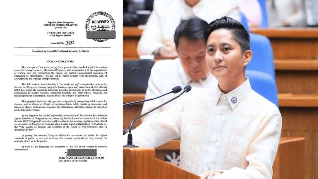 Sandro Marcos files ‘no work, no pay’ bill for lawmakers