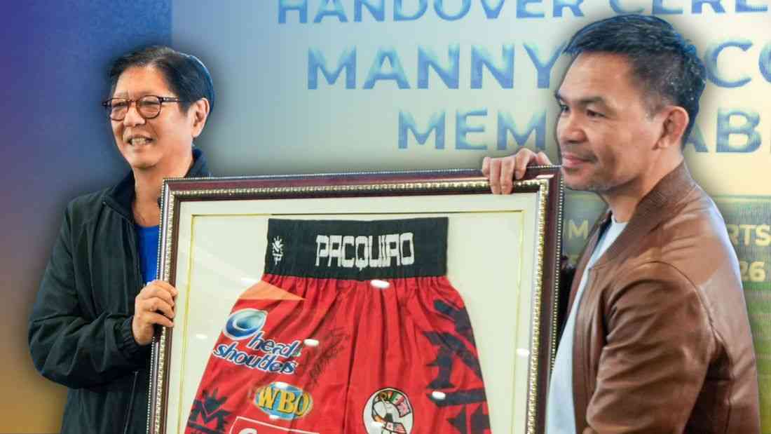 PBBM honors boxing legend, Pacquiao; championship gear enshrined at PH Sports Museum