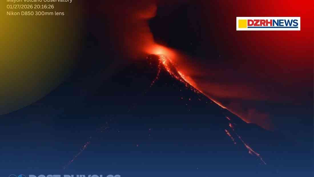 Mayon Volcano still at alert level 3 as lava activity, rockfalls, and gas emissions persist