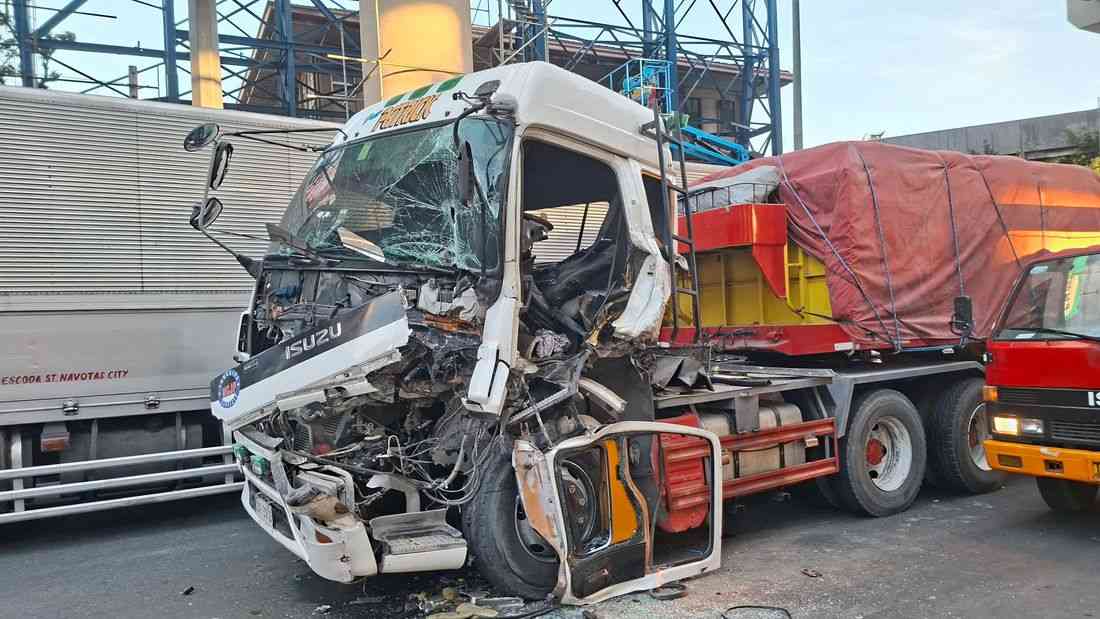 Truck collides with another on Quirino–Osmeña Highway; driver injured