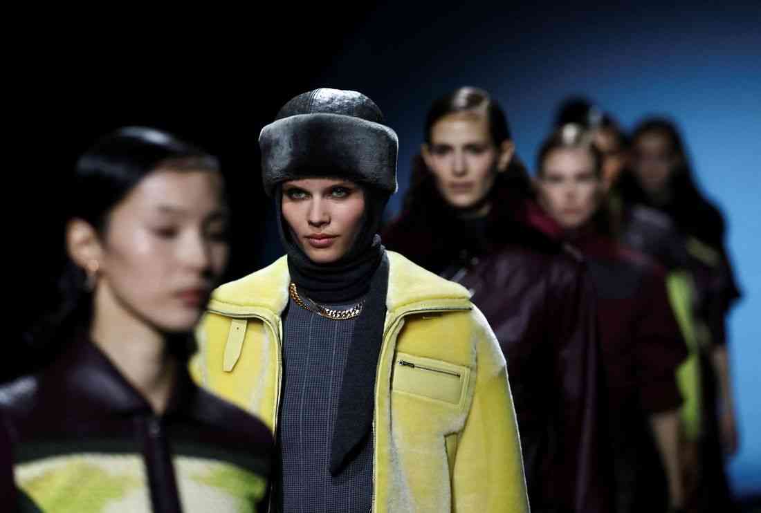 Hermes shows biker looks in dusky colours for fall/winter collection in Paris