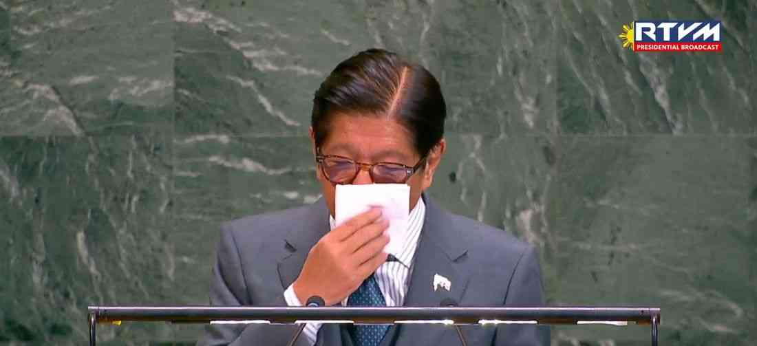 Palace: Marcos ‘okay’ after showing signs of a cold at UN Speech