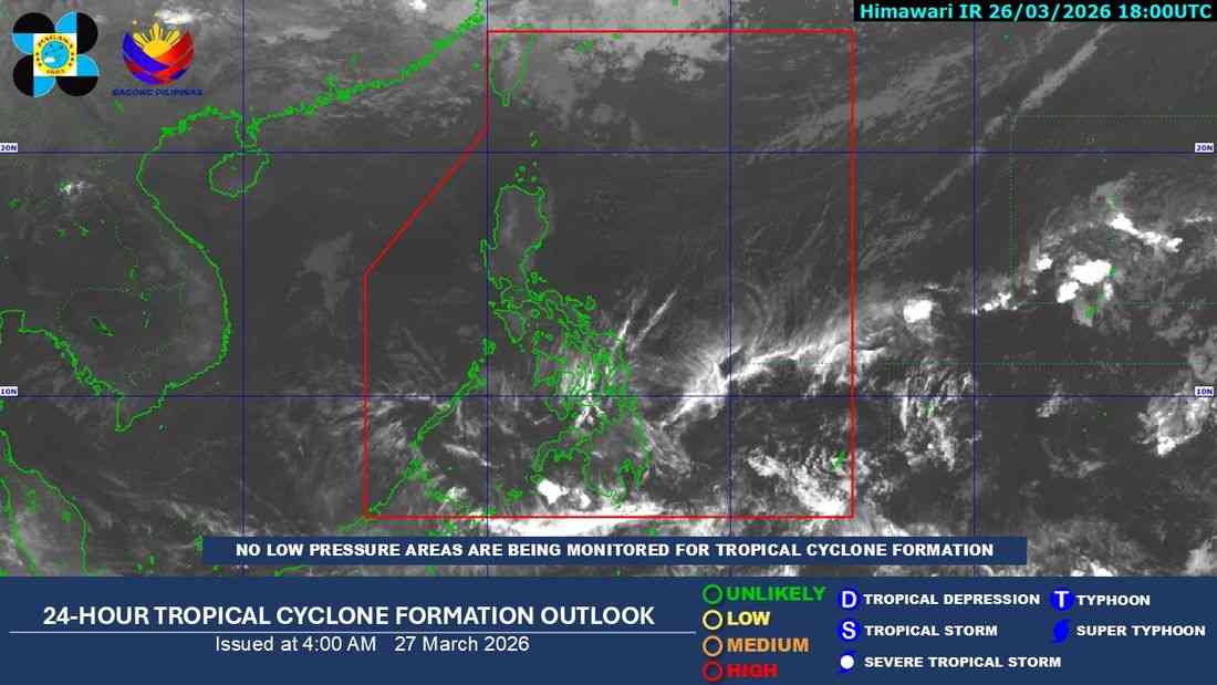 Easterlies affect PH on Friday, March 27