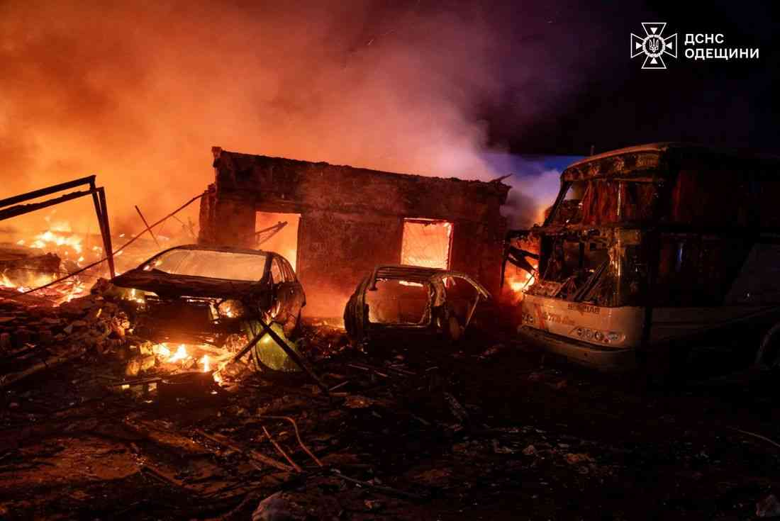 Russian drones hit Ukrainian port, damage Panama-flagged vessel, officials say