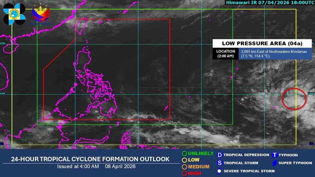 LPA outside PAR has ‘high’ chance of developing into a tropical depression — PAGASA