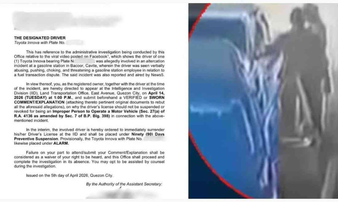 LTO summons driver who threatened, assaulted female gasoline station employee in Cavite