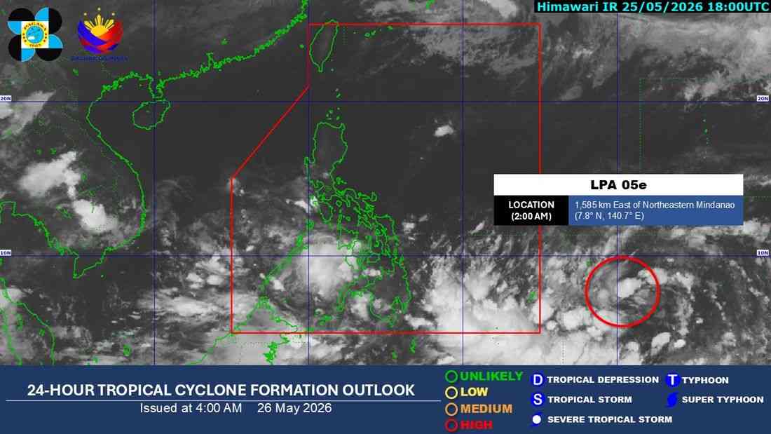 LPA outside PAR now has 'high' chance of developing into tropical depression — PAGASA