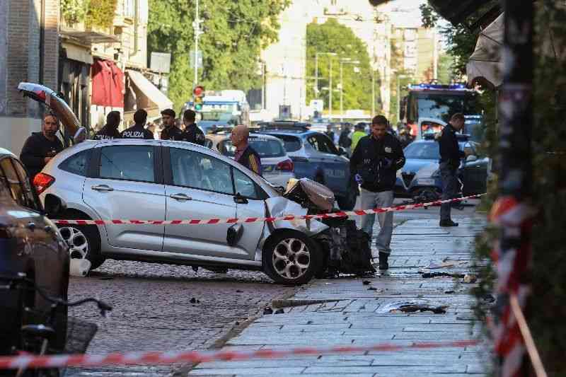 At least eight injured as car rams into pedestrians in Italian city of Modena