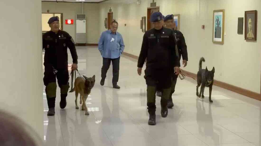 PNP EOD, K-9 dogs conduct routine inspection at Senate