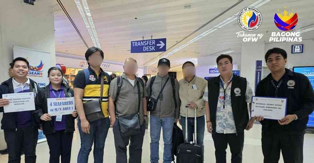 Last 4 MT Aqua 1 Pinoy crew return home after missile strike incident – DMW
