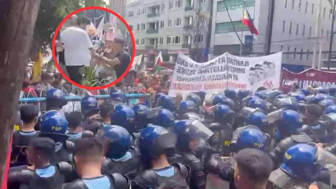 Police officer sprayed in head during confrontation with rallyist in Manila; suspect flees – NCRPO