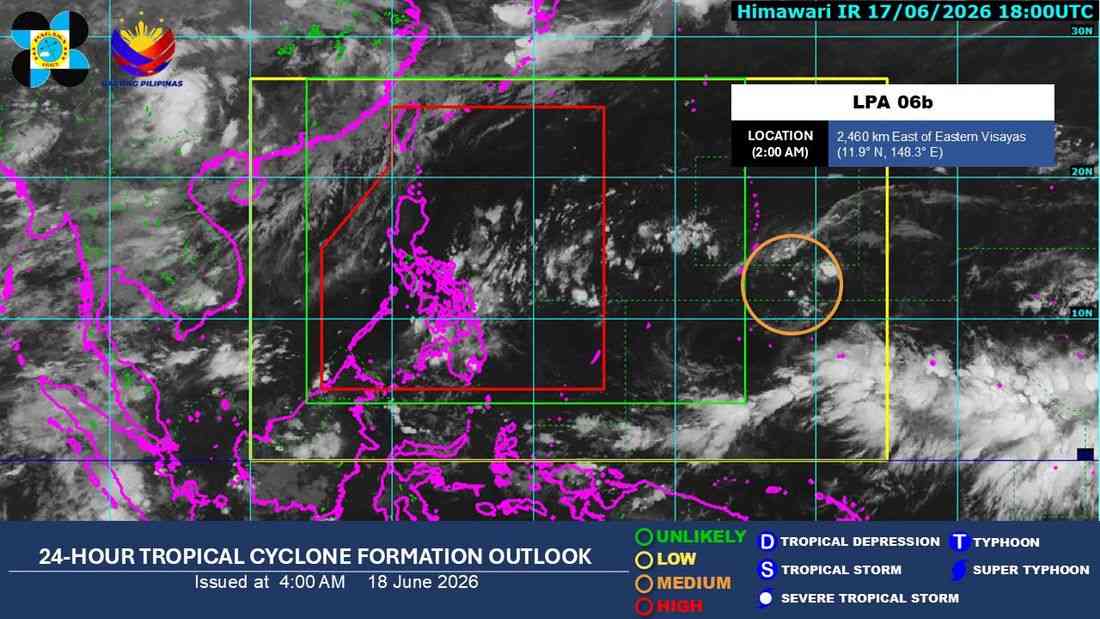 Easterlies bring isolated rains over Southern Luzon, Visayas, eastern Mindanao