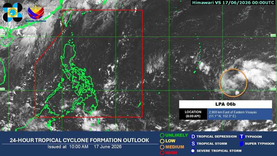 LPA spotted outside PAR, has 'medium' chance of developing into tropical depression