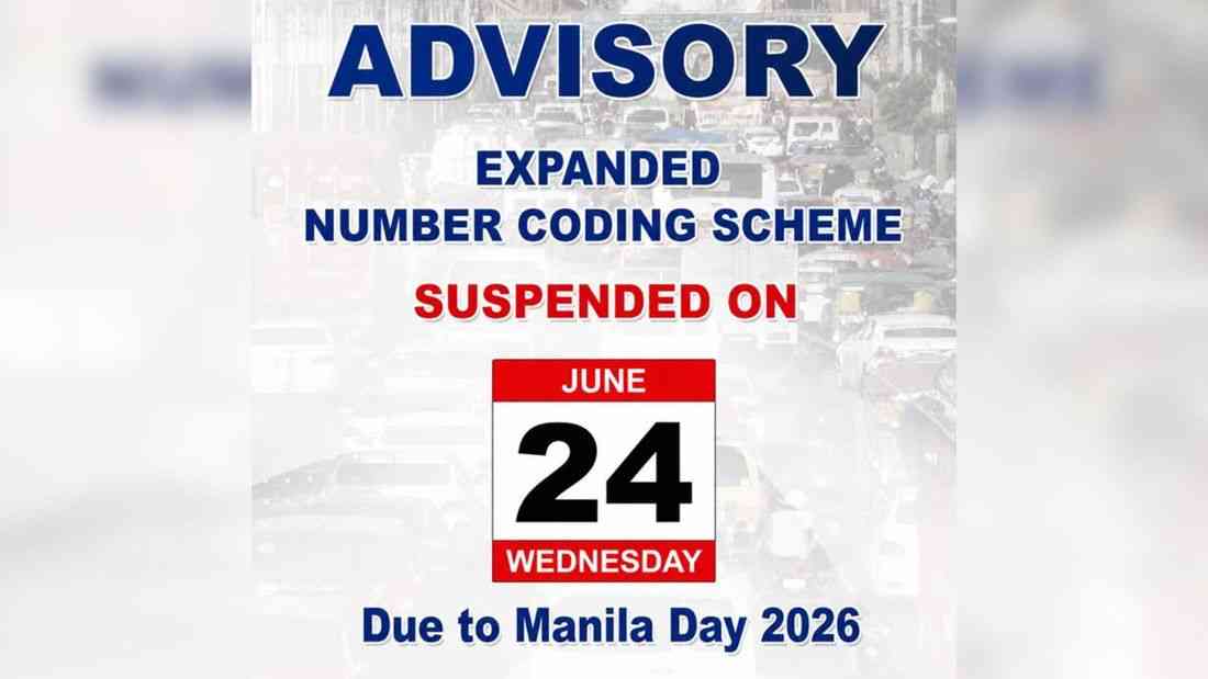 Manila gov’t suspends number coding scheme for Manila Day 2026