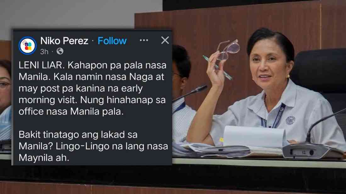 Robredo rebuts ‘secret trips’ claim, calls out fake news