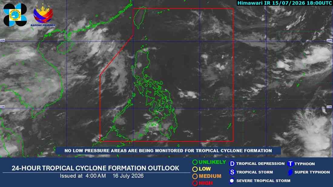 Habagat to bring isolated rains over Extreme Northern Luzon