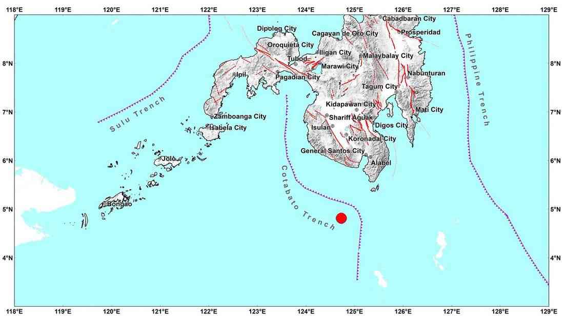Magnitude 5.6 earthquake hits waters off Sarangani — PHIVOLCS