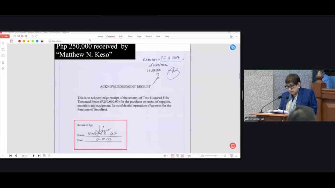 Unusual names in OVP receipts draw scrutiny at impeachment trial