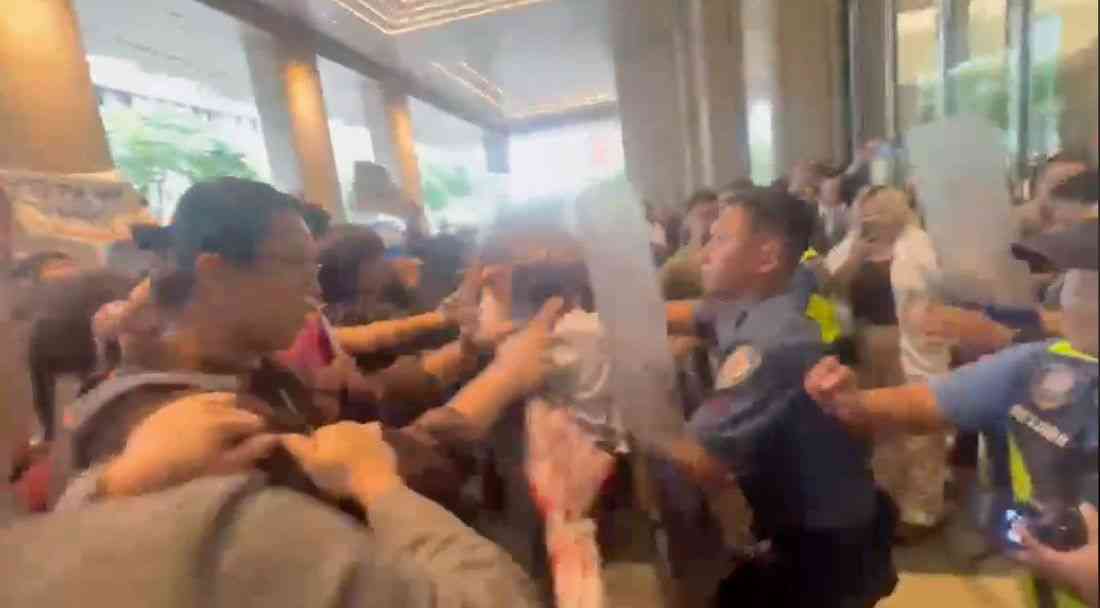 Tension erupts as police, protesters clash outside Luzon Economic Corridor forum in Taguig City