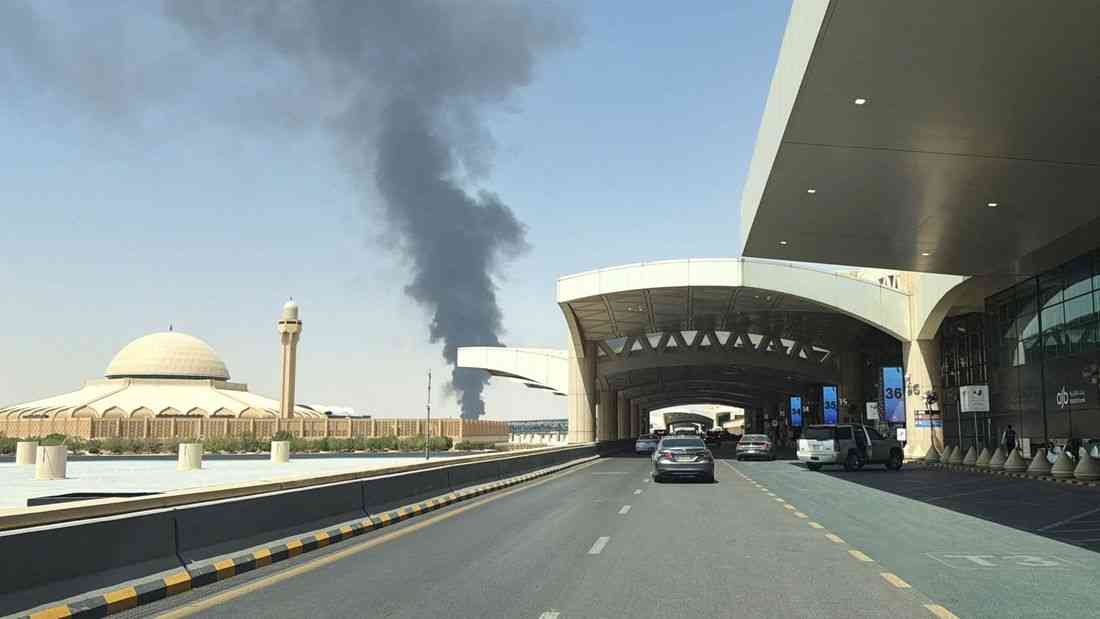 Flames, smoke seen near Riyadh airport; Houthis claim attacks on Saudi capital