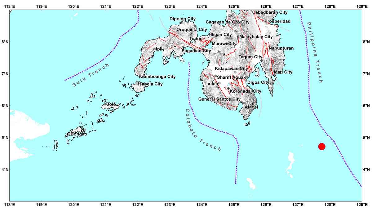 Magnitude 4.8 quake jolts Sarangani, Davao Occidental