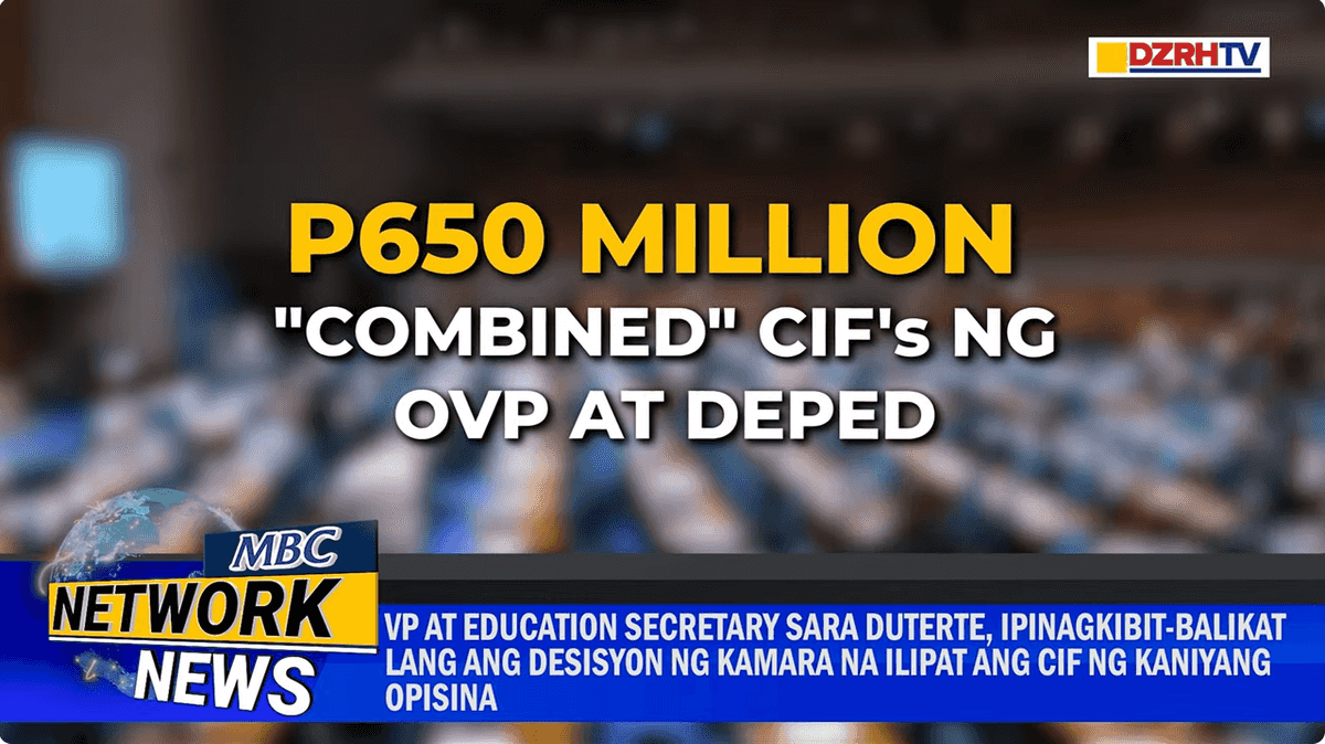 P650 million confidential, intel funds of OVP, DepEd to be transferred in security, intelligence agencies