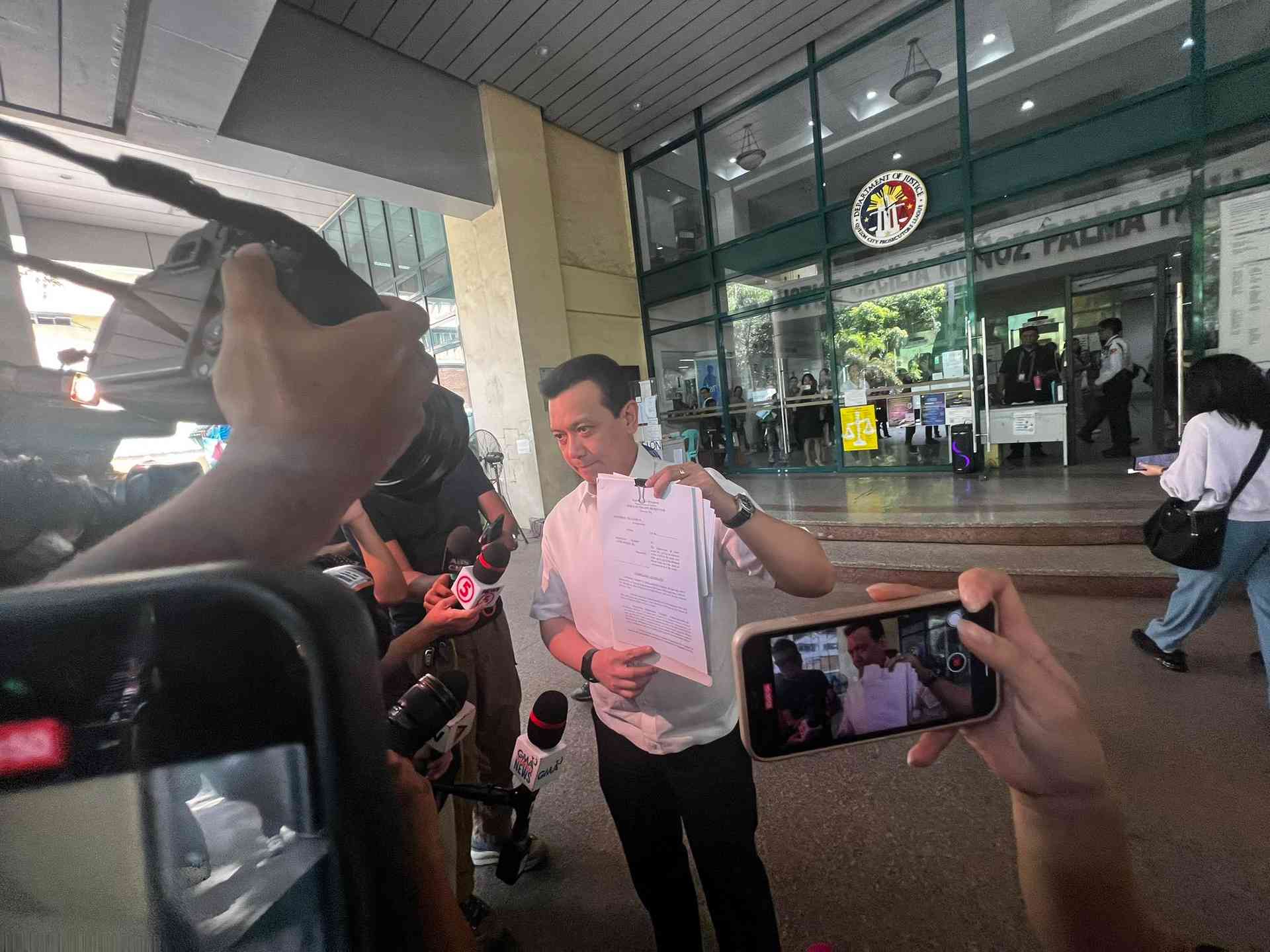 Trillanes files libel charges vs. Harry Roque, SMNI hosts, others