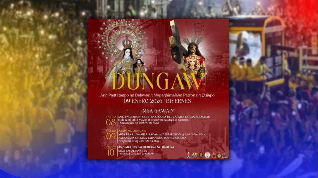 DUNGAW 2026: A full schedule released for the sacred meeting of Quiapo’s two miraculous patrons