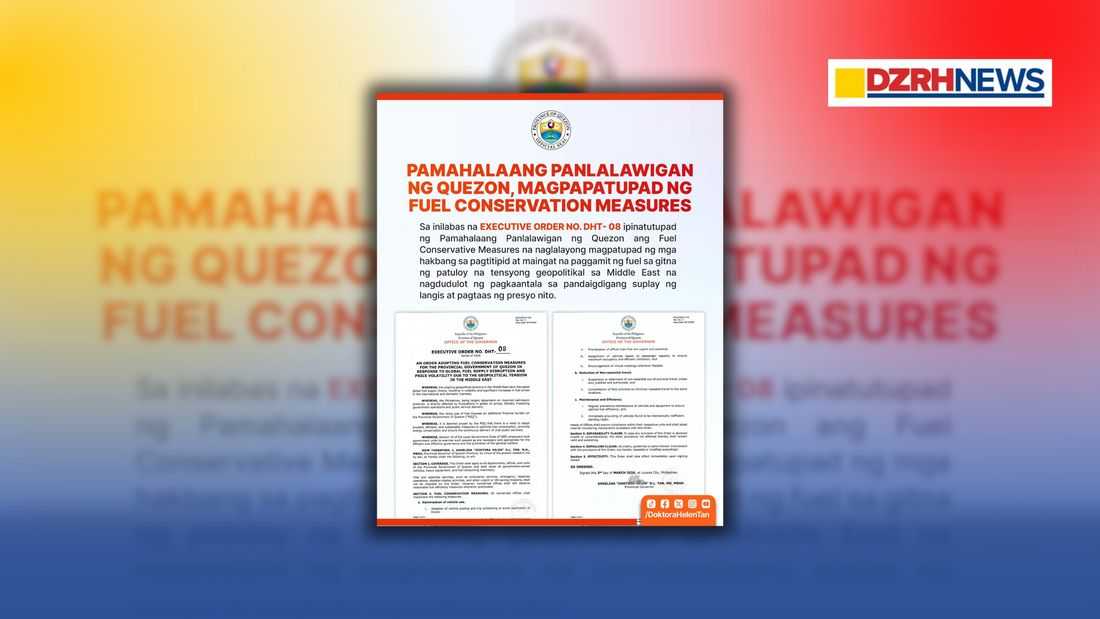 Quezon Provincial Government enforces fuel conservation measures amid oil price surge