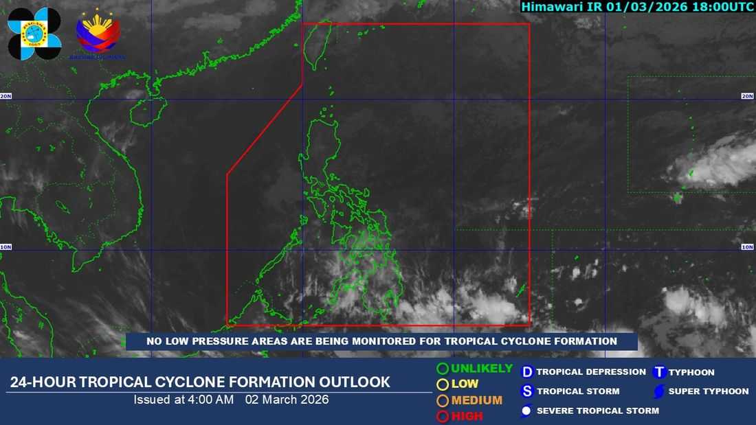 Easterlies to bring cloudy Skies, isolated rainshowers in PH