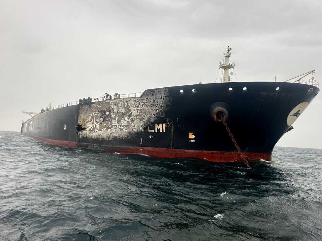 Giant oil tanker off Dubai hit by Iranian strike after Trump's latest threats