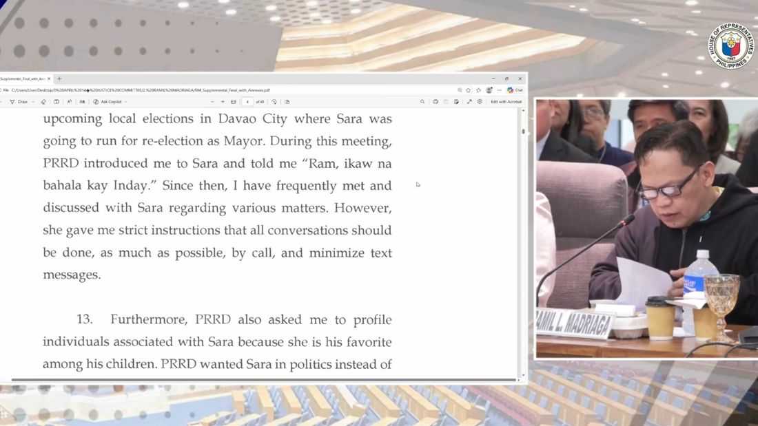 VP Sara’s former ‘bagman’ claims she advised calls over texts, affidavit says