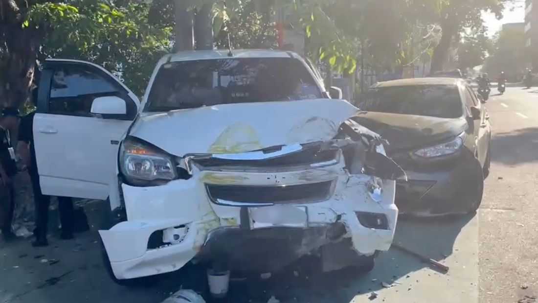 SUV loses control, crashes into two cars near San Juan Cemetery