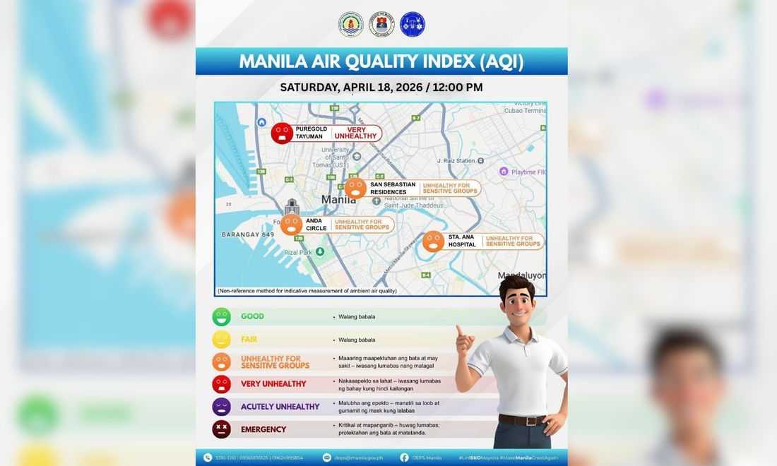 'Very unhealthy' air quality recorded in Manila