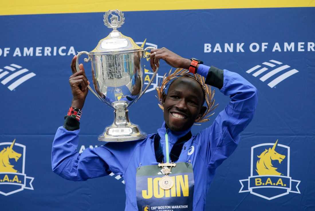 Athletics-Kenya's Korir shatters Boston Marathon course record
