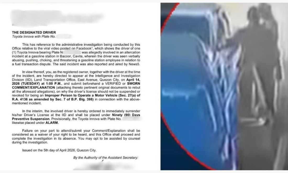 LTO summons driver who threatened, assaulted female gasoline station employee in Cavite