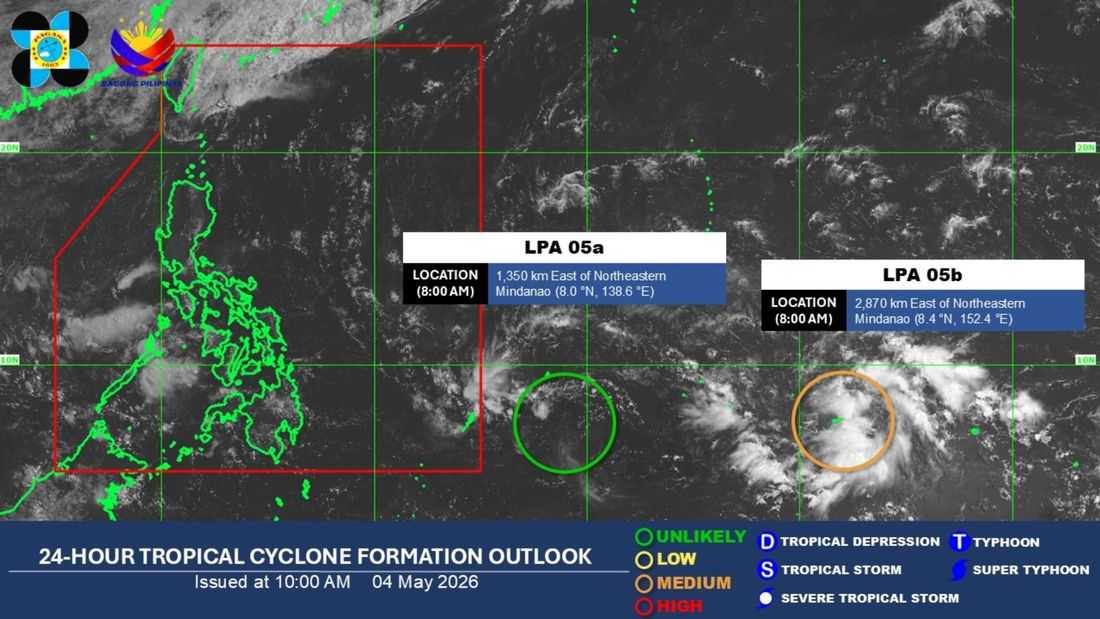 2 LPAs being monitored outside PAR – PAGASA