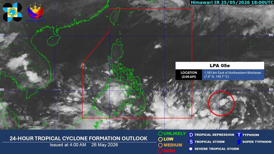 LPA outside PAR now has 'high' chance of developing into tropical depression — PAGASA