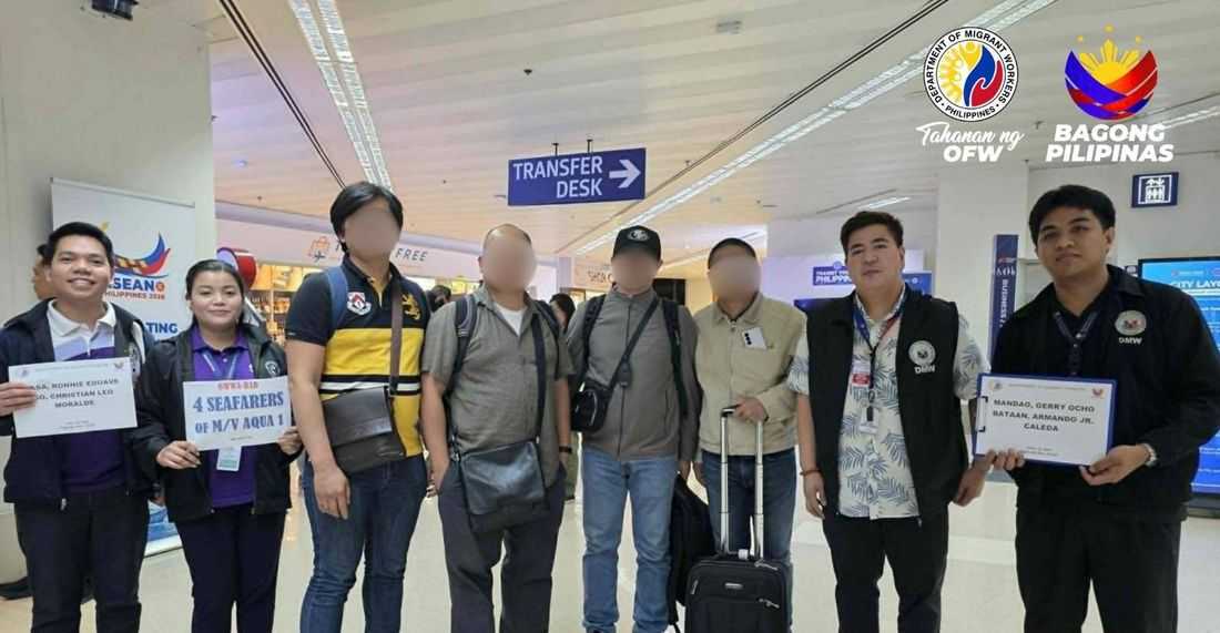 Last 4 MT Aqua 1 Pinoy crew return home after missile strike incident – DMW