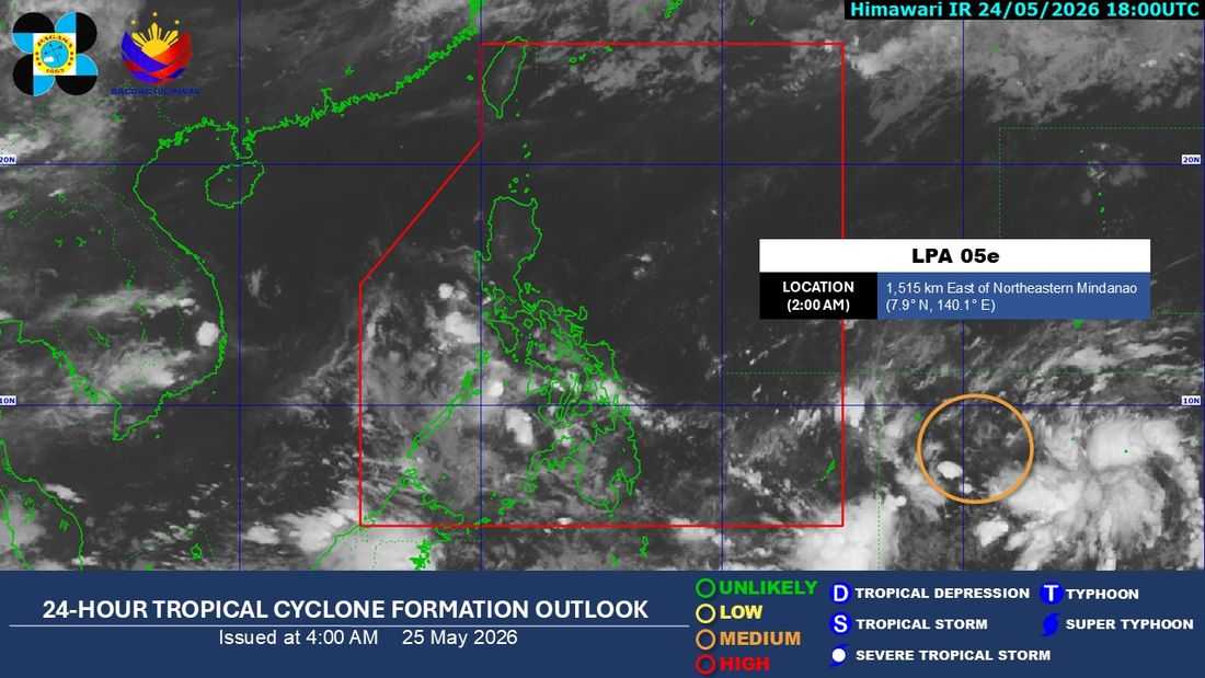 LPA outside PAR has ‘medium’ chance to develop into tropical depression — PAGASA